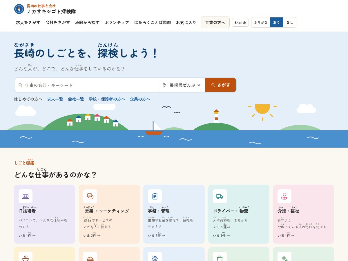 Landing-page snapshot of nagashigoto.com