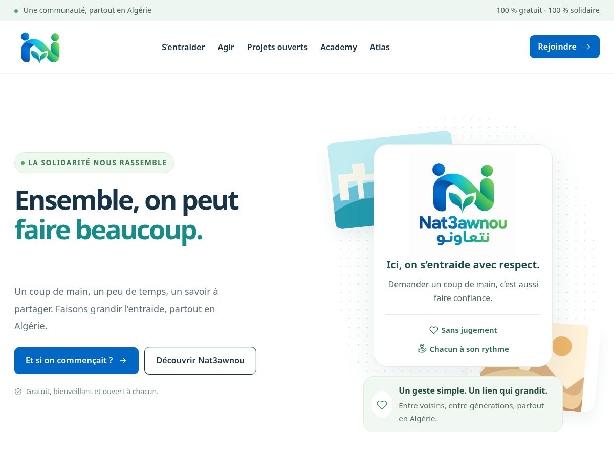 Landing-page snapshot of nat3awnou.com