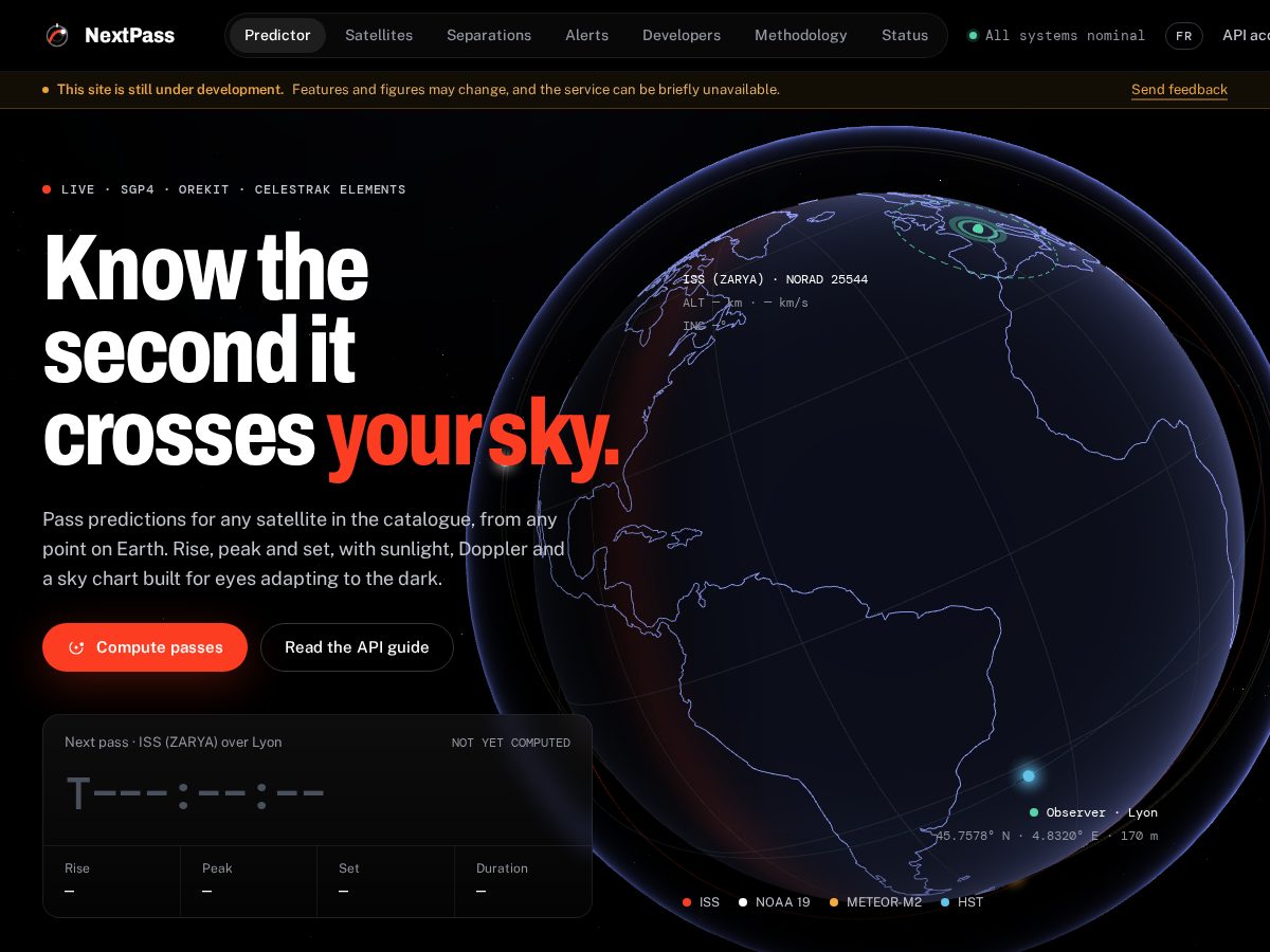 Landing-page snapshot of nextpass.space