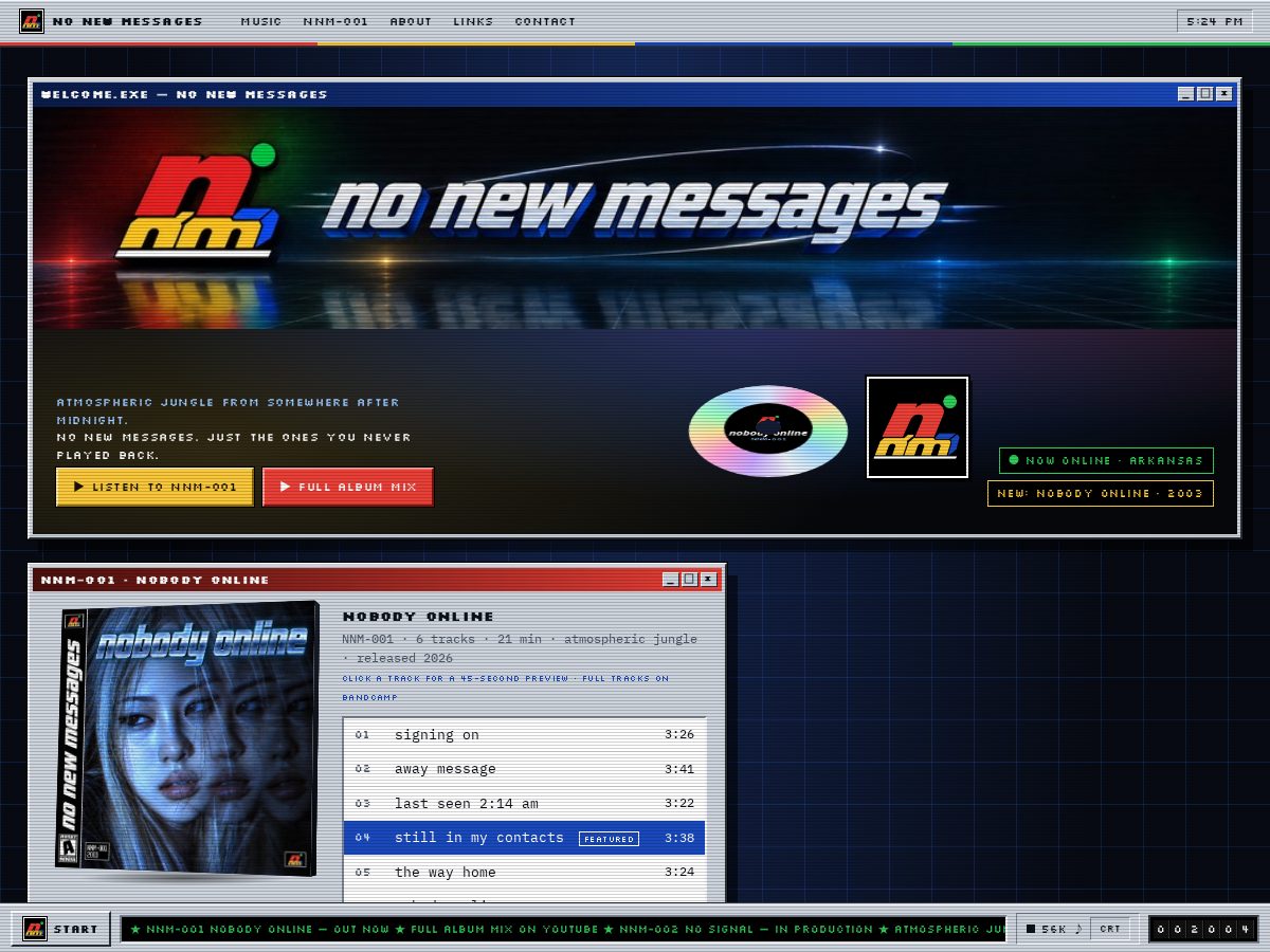 Landing-page snapshot of nonewmessages.com