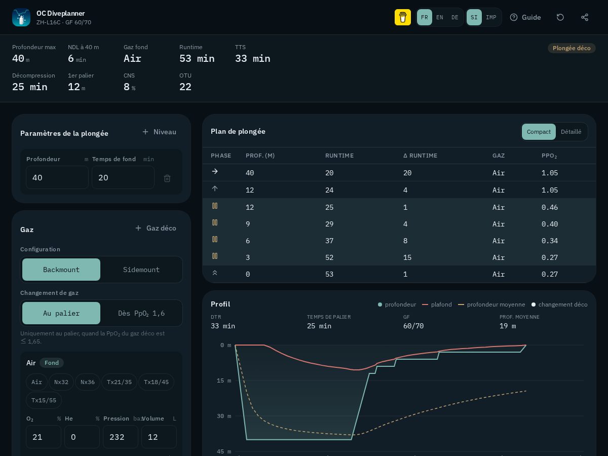 Landing-page snapshot of oc-diveplanner.com