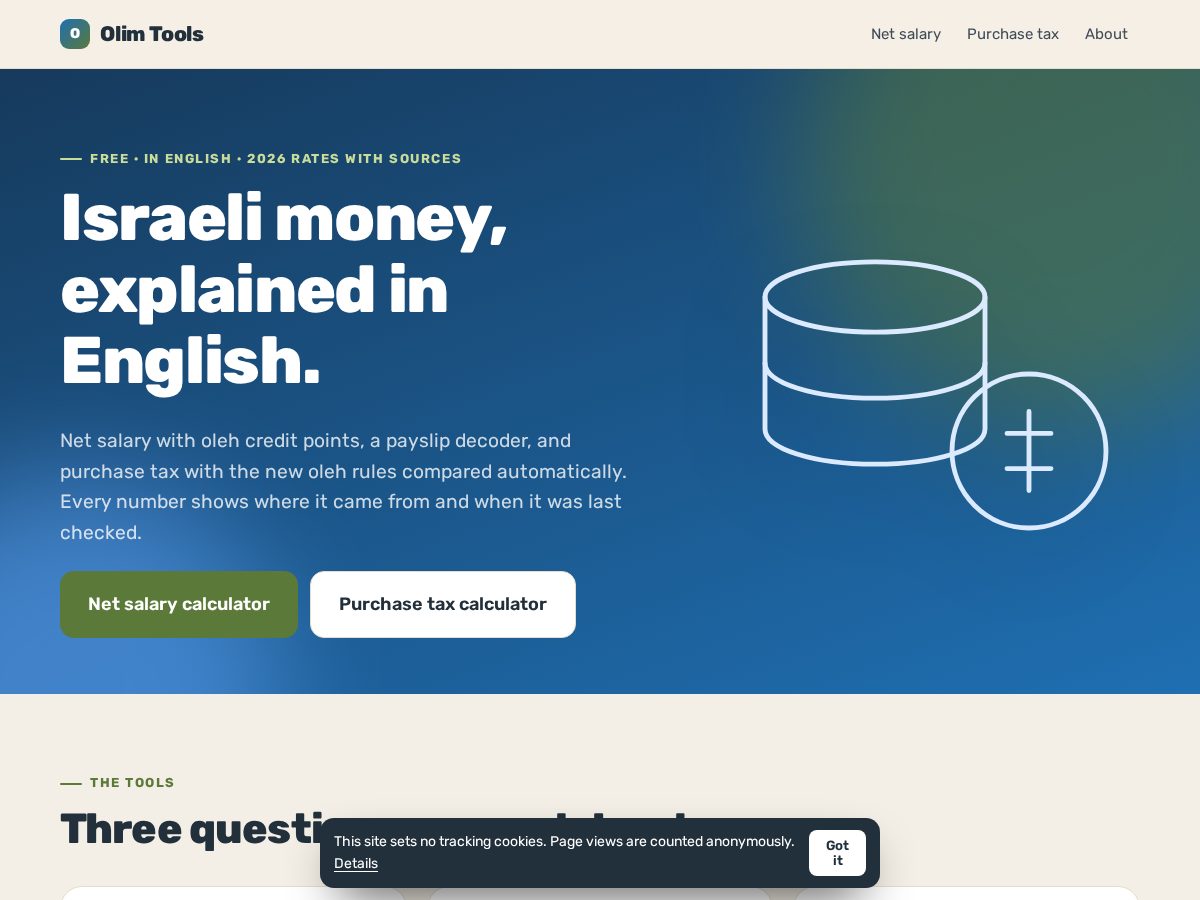 Landing-page snapshot of olimtools.com