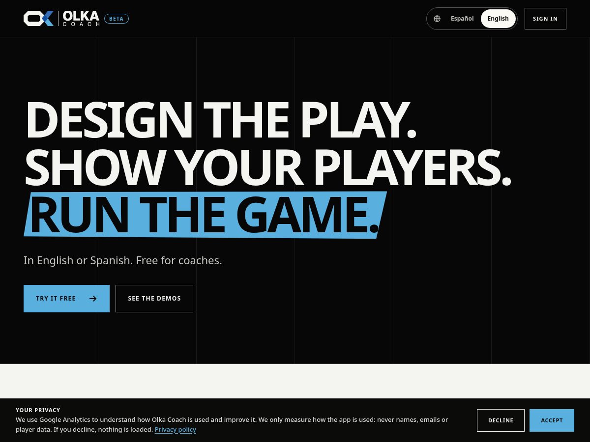 Landing-page snapshot of olkacoach.com