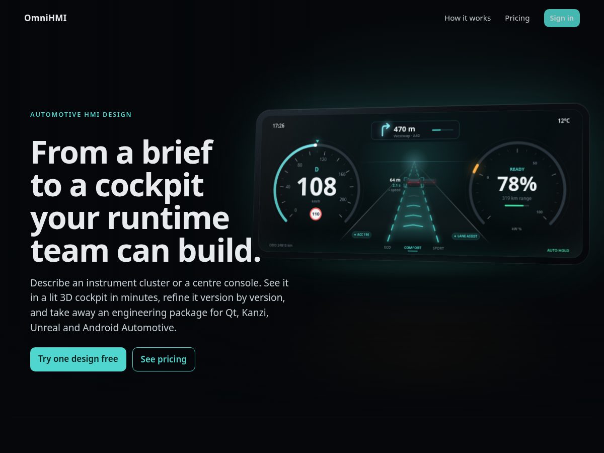 Landing-page snapshot of omnihmi.com