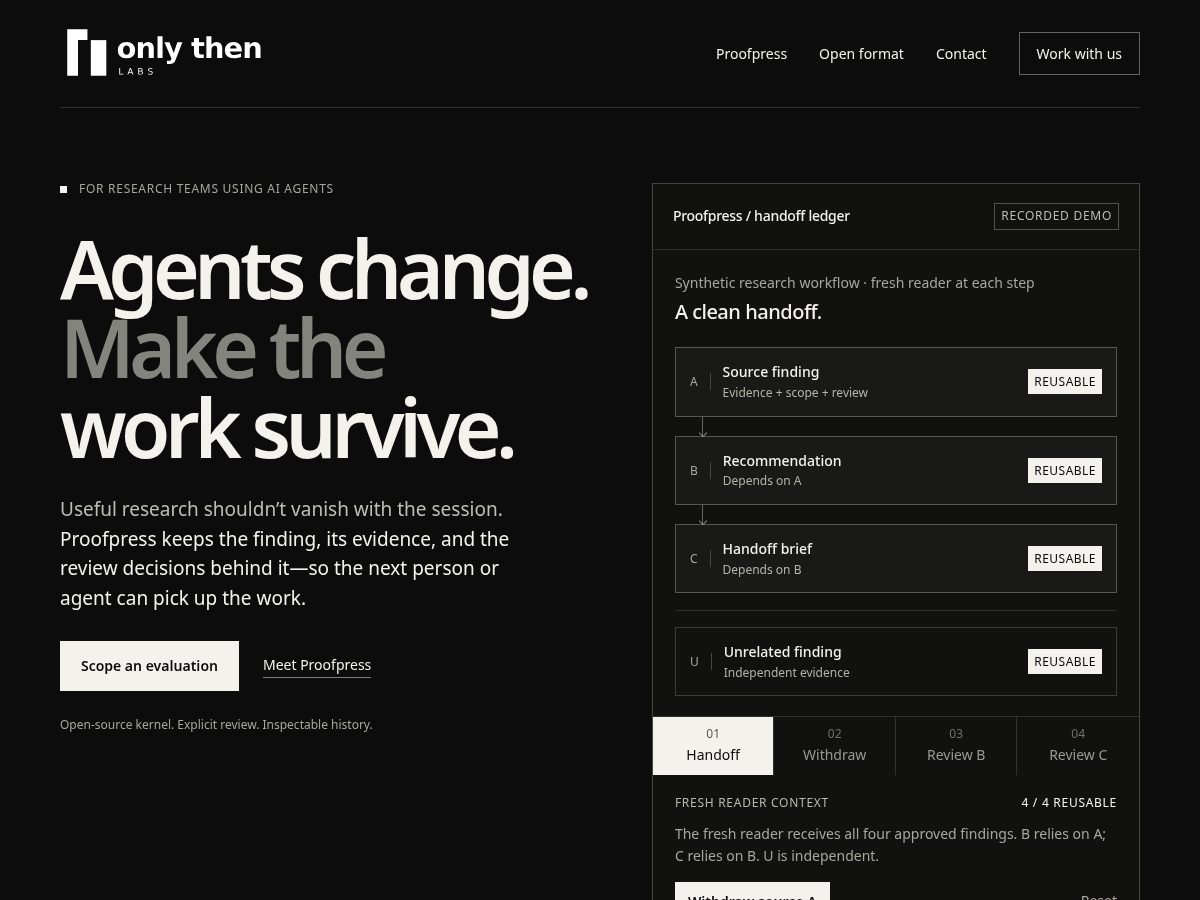 Landing-page snapshot of onlythenlabs.com