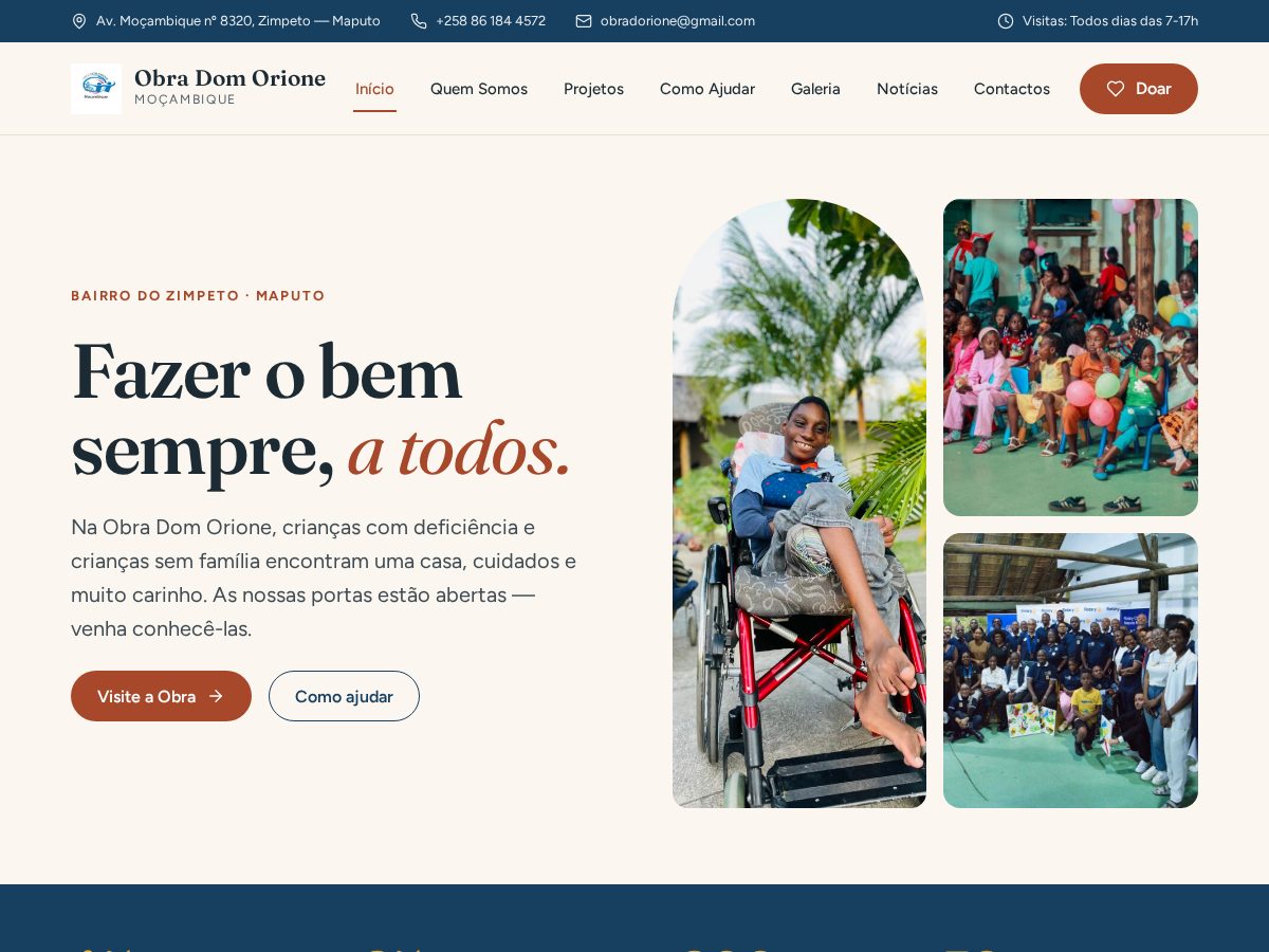 Landing-page snapshot of orionemocambique.com