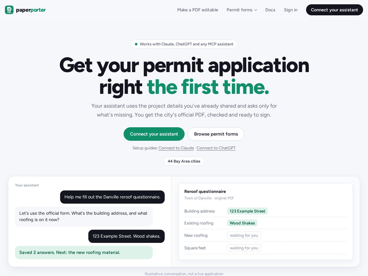 Landing-page snapshot of paperporter.com