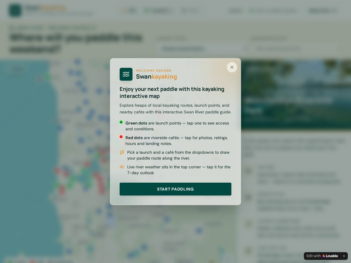 Landing-page snapshot of perthpaddlemap.com