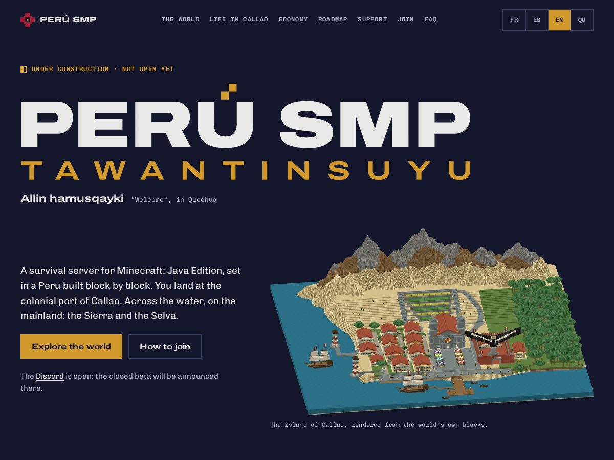 Landing-page snapshot of perusmp.com