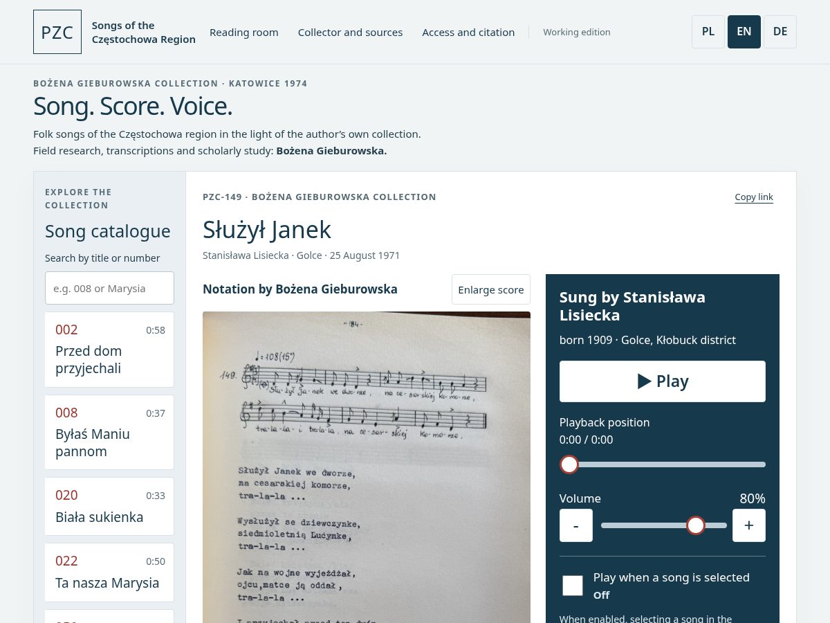Landing-page snapshot of piesni.org