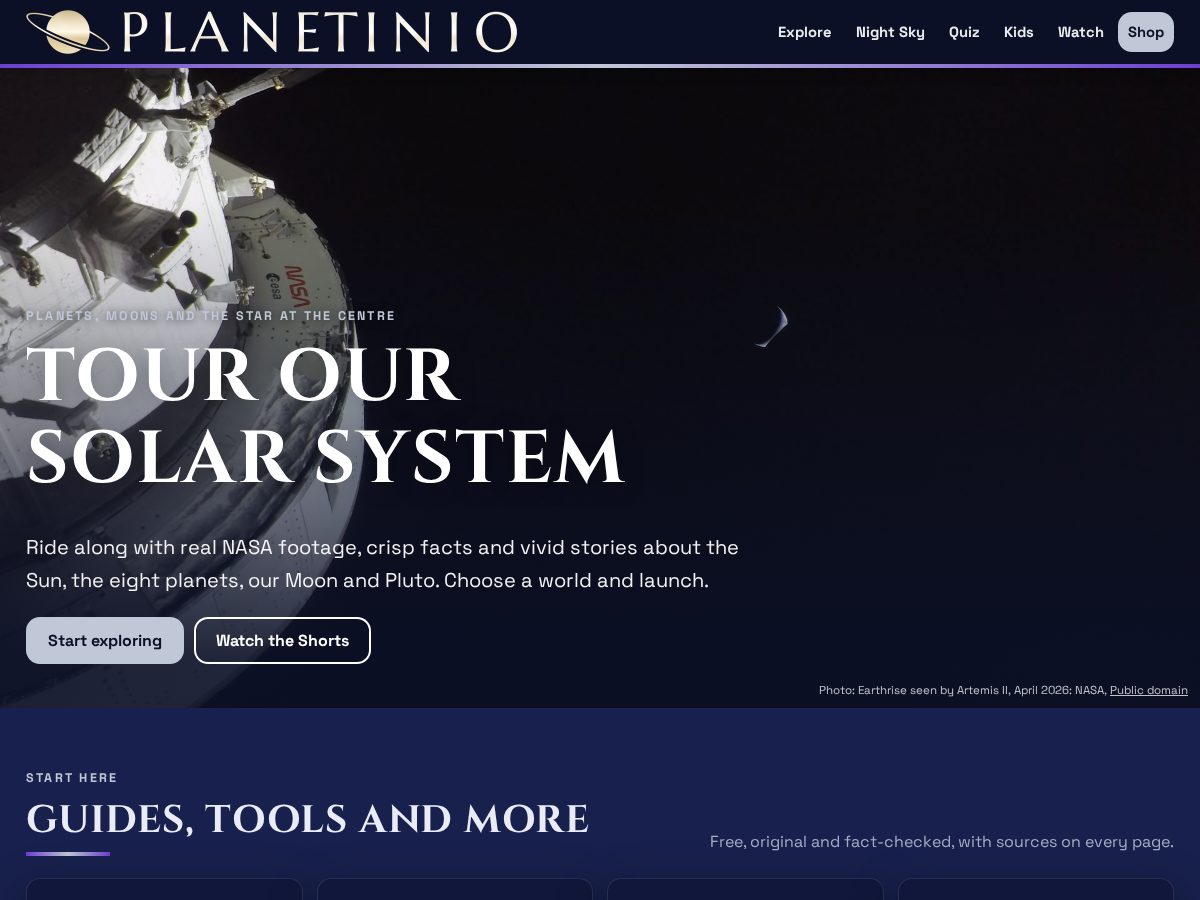 Landing-page snapshot of planetinio.com