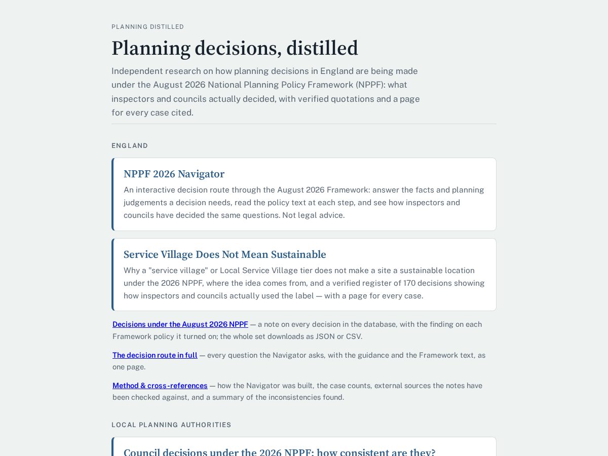 Landing-page snapshot of planningdistilled.org