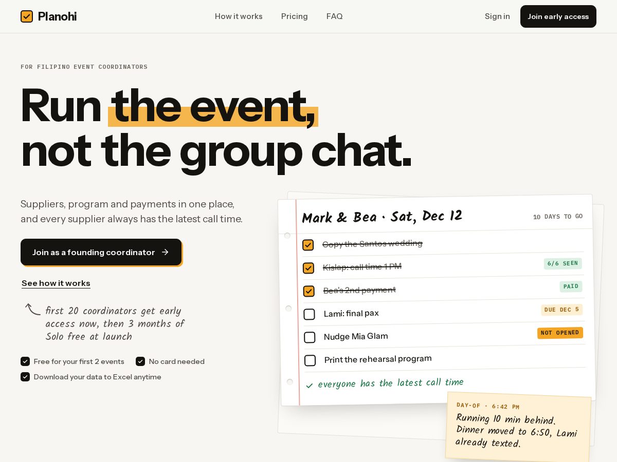 Landing-page snapshot of planohi.com