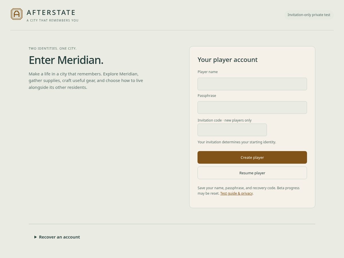 Landing-page snapshot of playafterstate.com