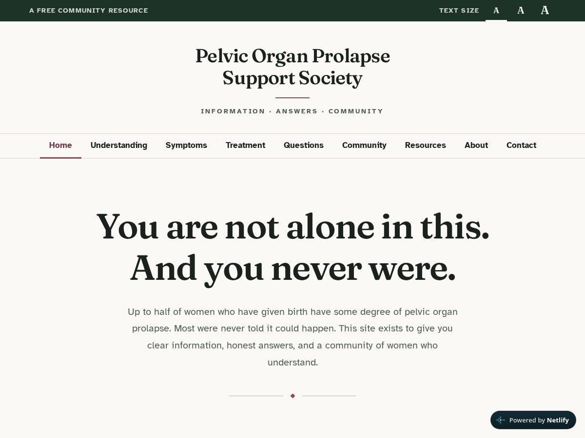 Landing-page snapshot of popsupport.org