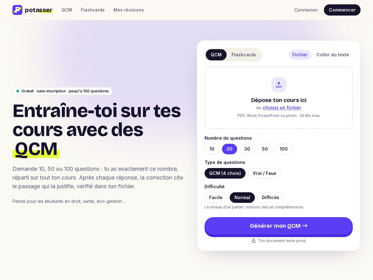 Landing-page snapshot of potasser.com