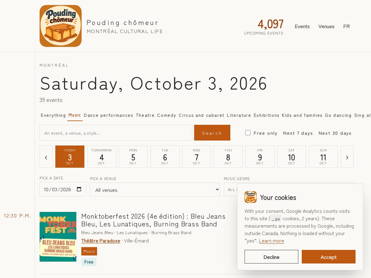 Landing-page snapshot of poudingchomeur.com