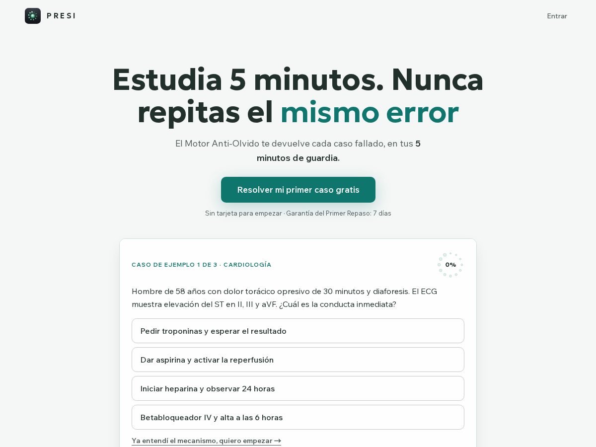 Landing-page snapshot of presi.app