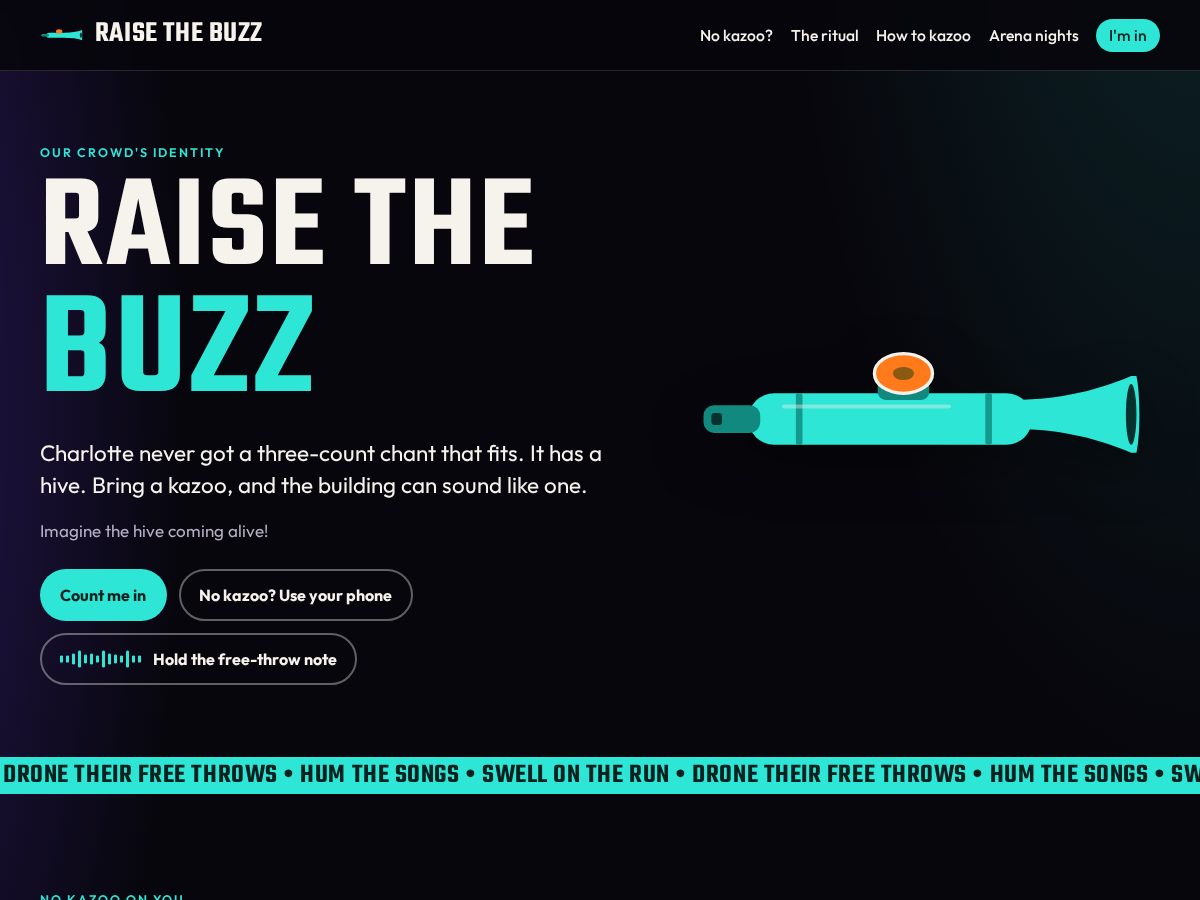Landing-page snapshot of raisethebuzz.com
