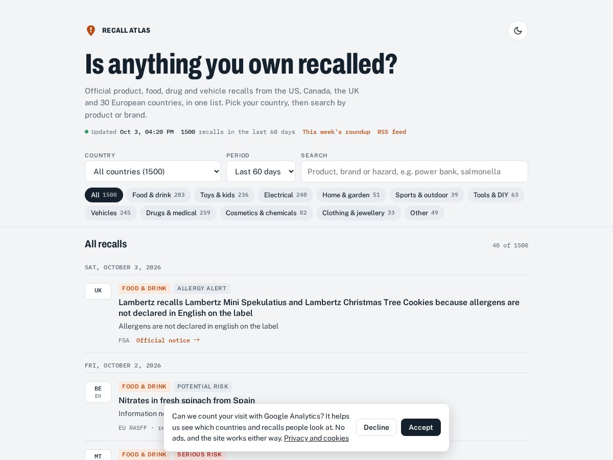 Landing-page snapshot of recallatlas.org