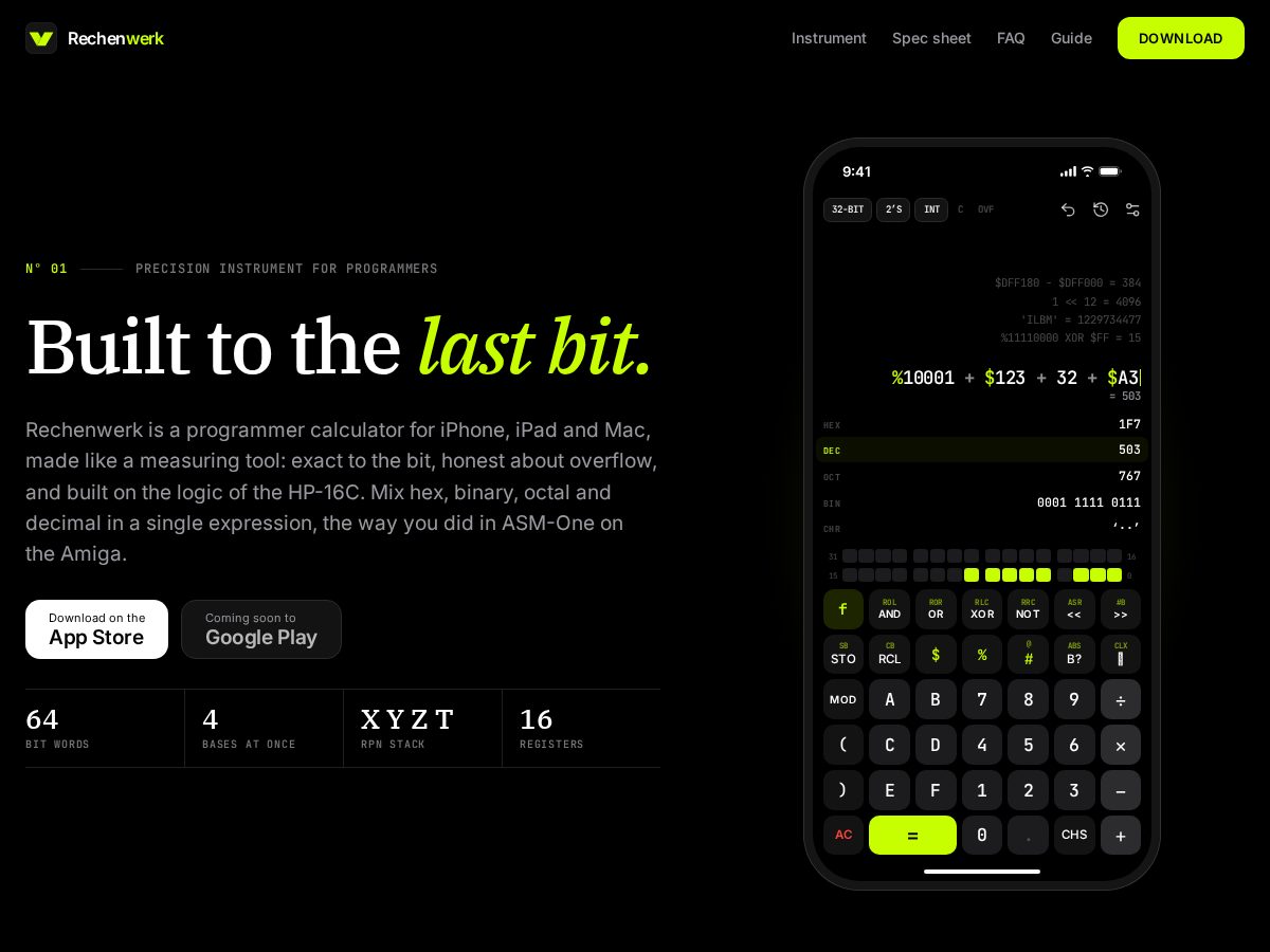 Landing-page snapshot of rechenwerk.app