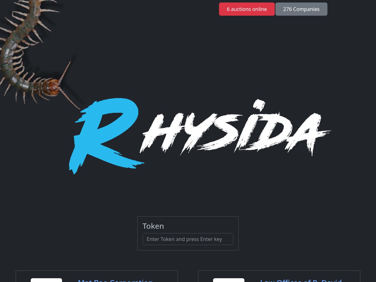 Landing-page snapshot of rhysida.com