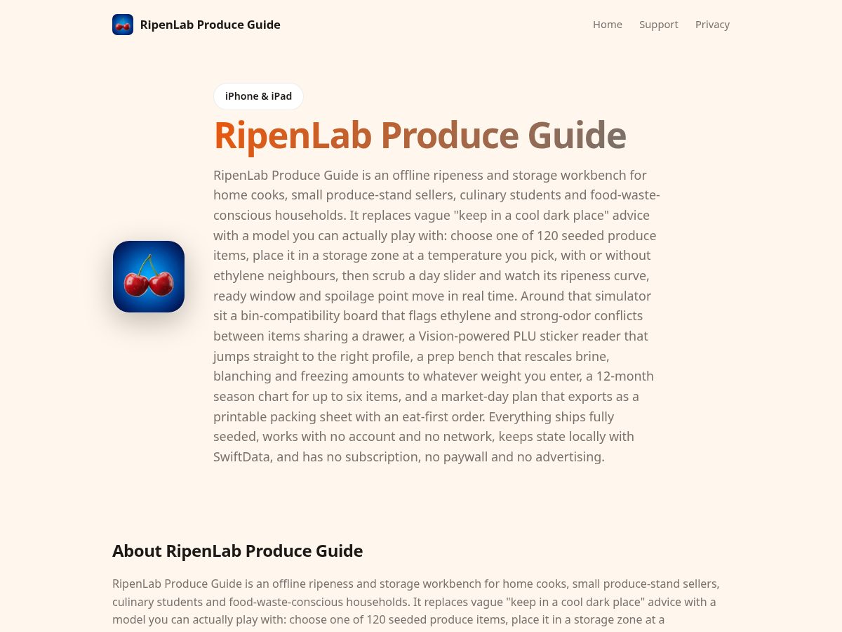 Landing-page snapshot of ripenproduce.shop