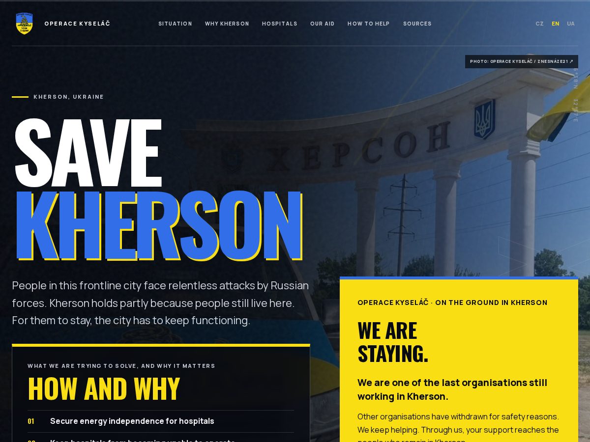 Landing-page snapshot of savekherson.org