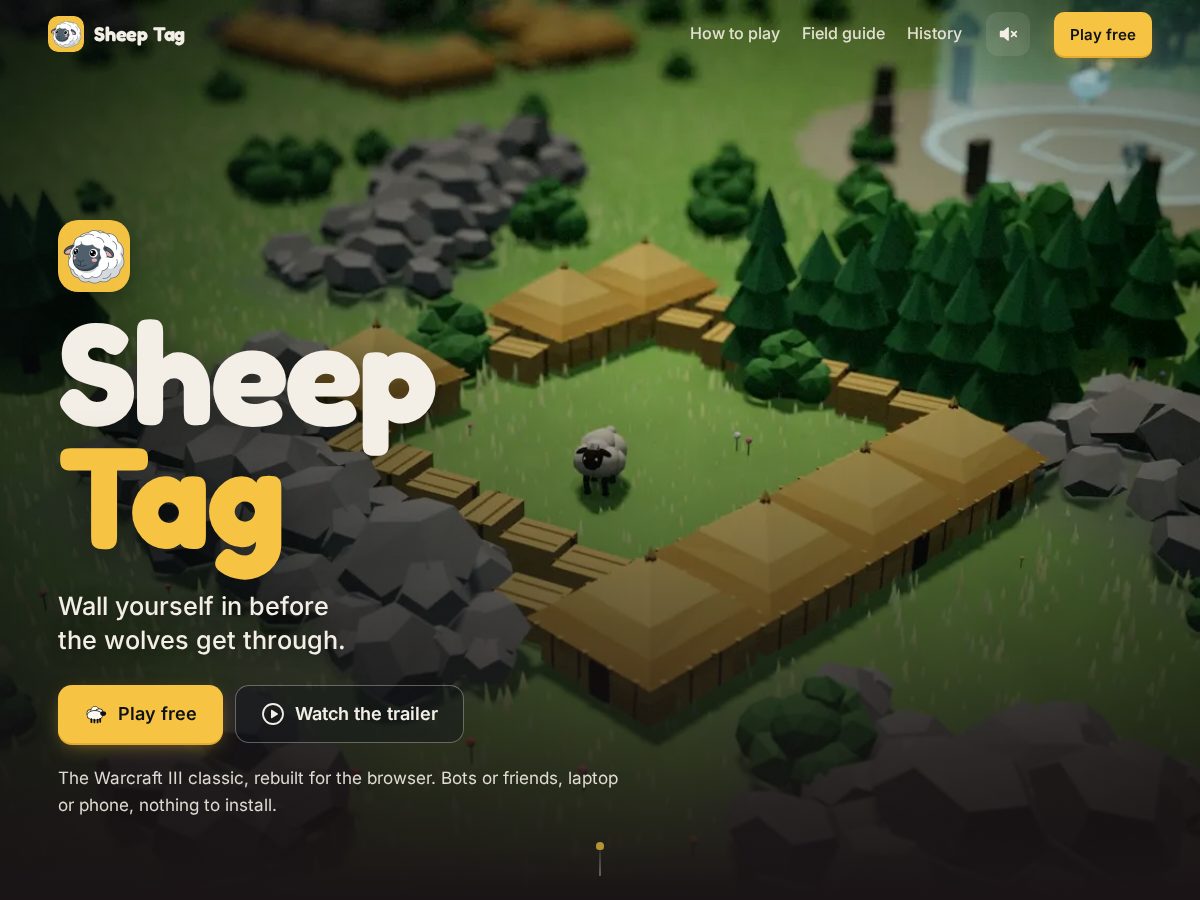 Landing-page snapshot of sheeptag.online