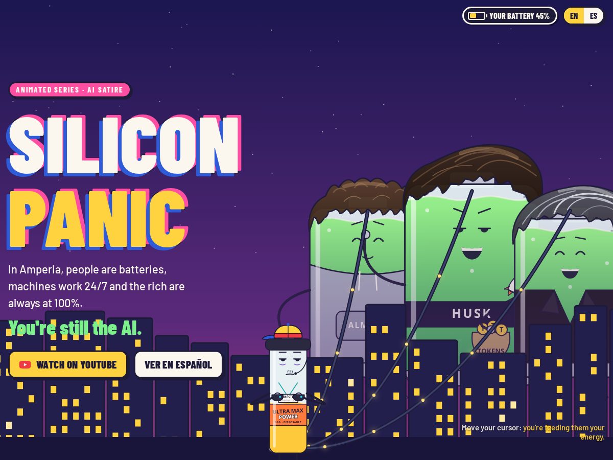Landing-page snapshot of siliconpanic.com