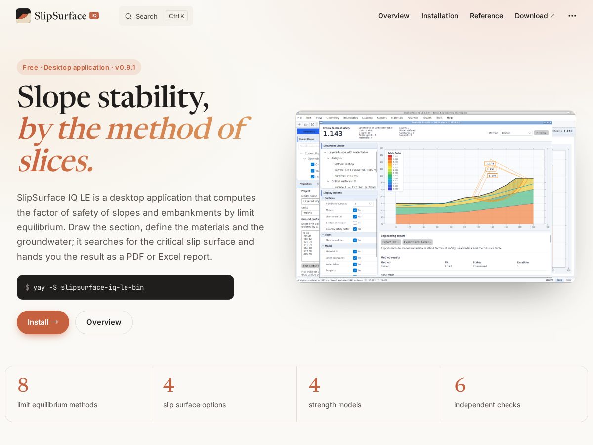 Landing-page snapshot of slipsurface.dev