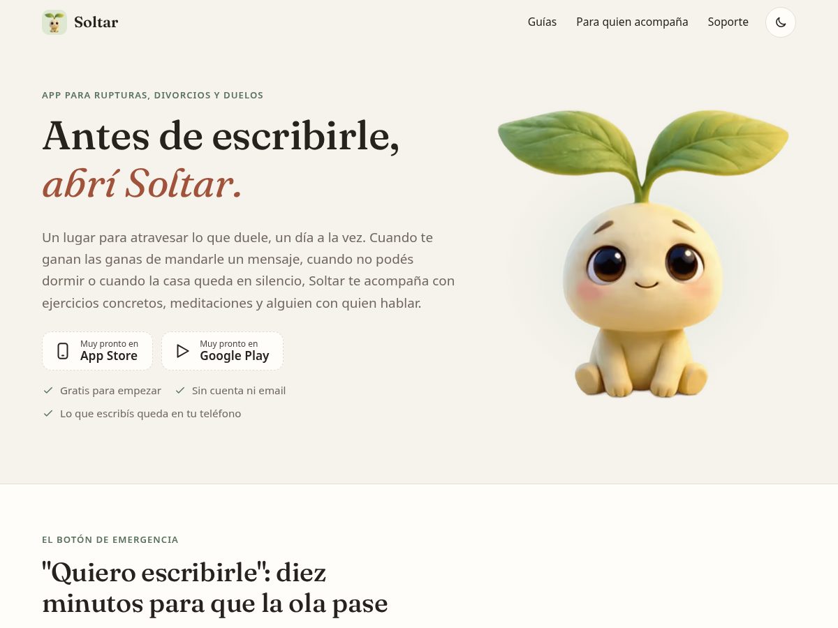 Landing-page snapshot of soltarhoy.com