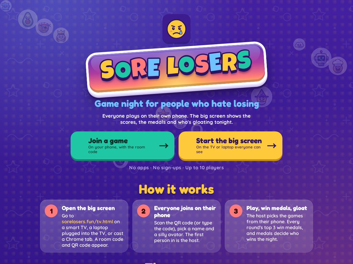 Landing-page snapshot of sorelosers.fun