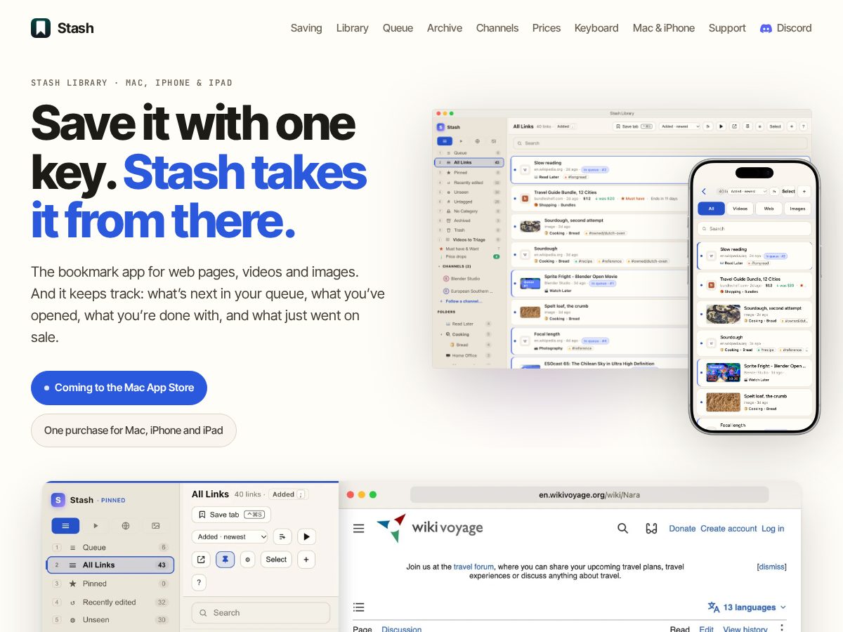 Landing-page snapshot of stashlibraryapp.com