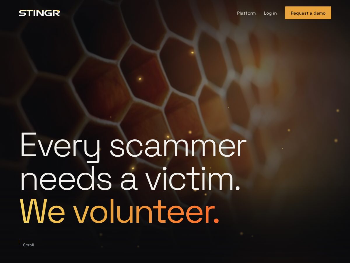 Landing-page snapshot of stingrknows.com
