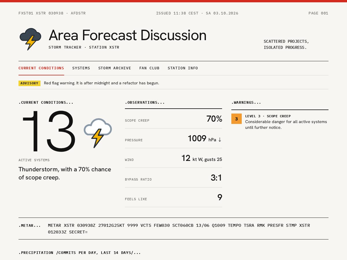 Landing-page snapshot of stormtracker.dev