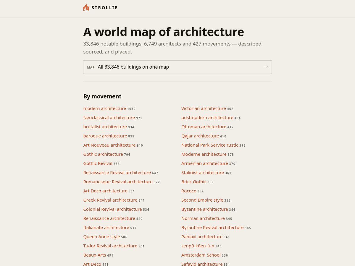 Landing-page snapshot of strollie.app