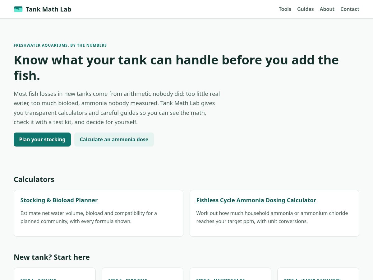Landing-page snapshot of tankmathlab.com
