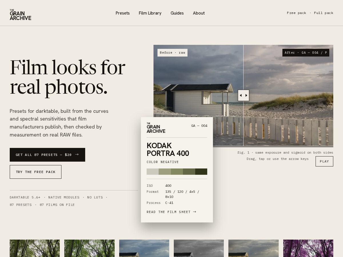Landing-page snapshot of thegrainarchive.com