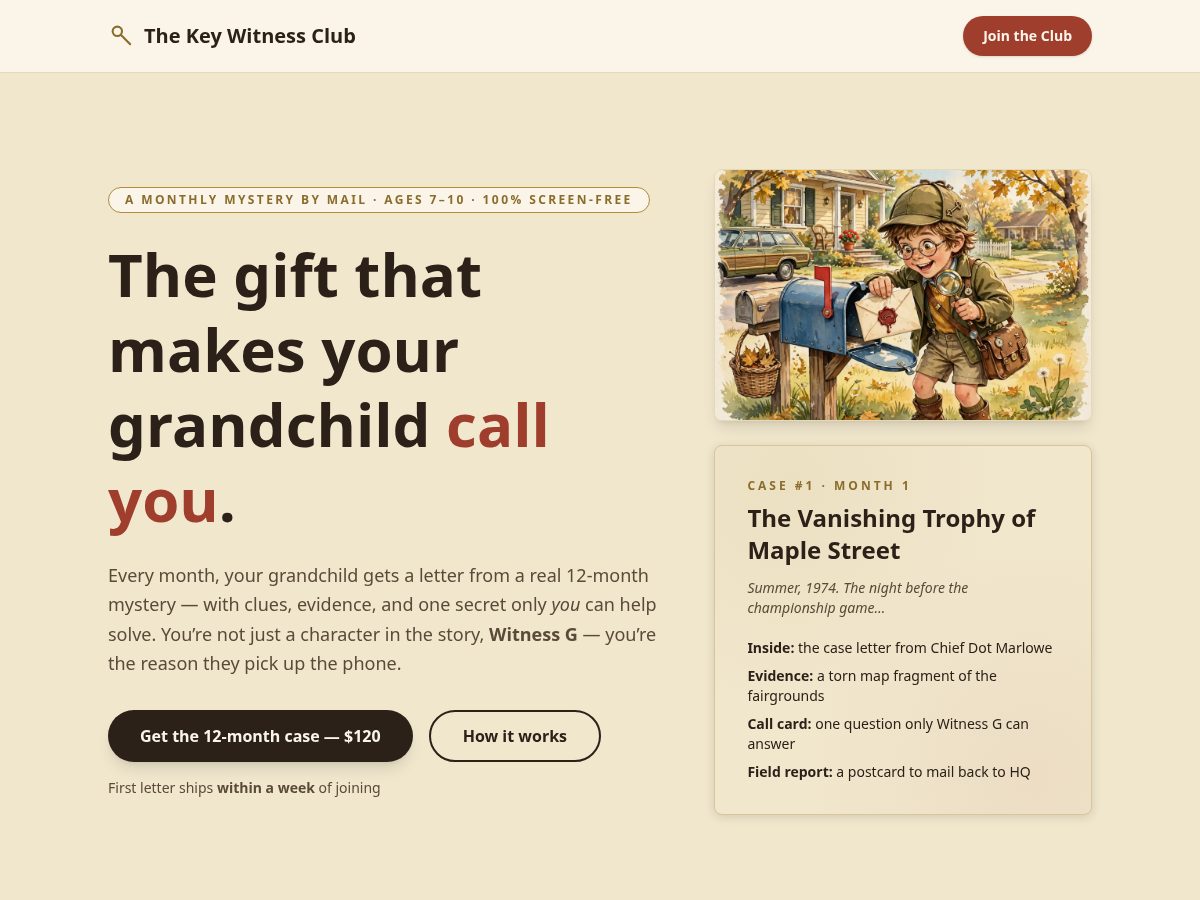 Landing-page snapshot of thekeywitnessclub.com