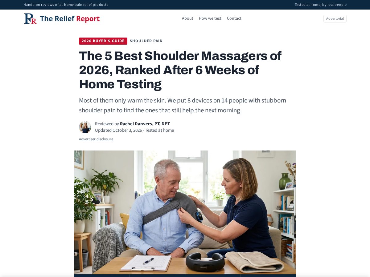 Landing-page snapshot of thereliefreport.com