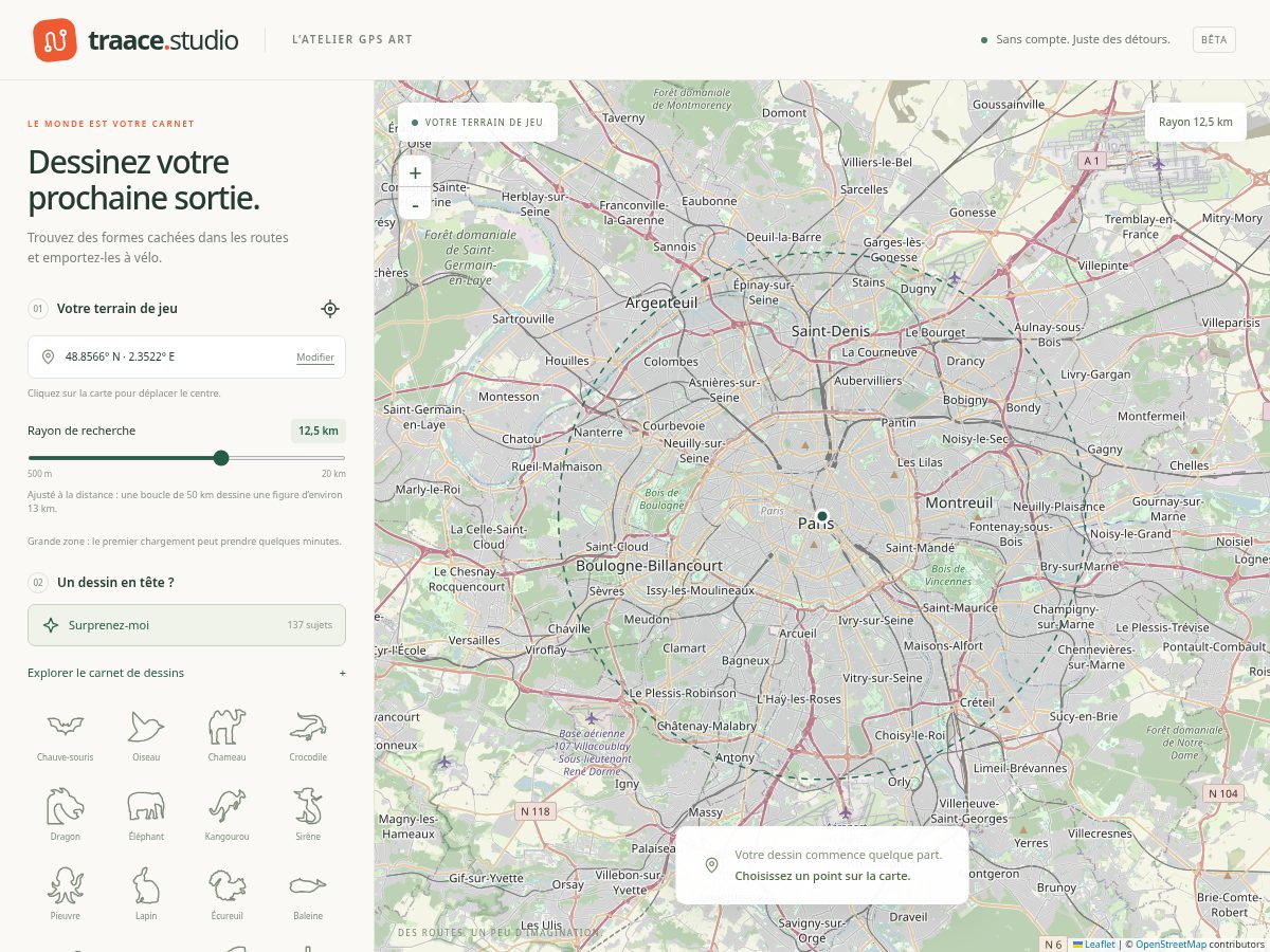 Landing-page snapshot of traace.studio