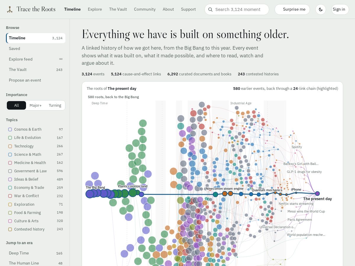 Landing-page snapshot of tracetheroots.com