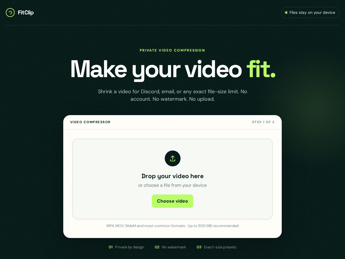Landing-page snapshot of tryfitclip.com