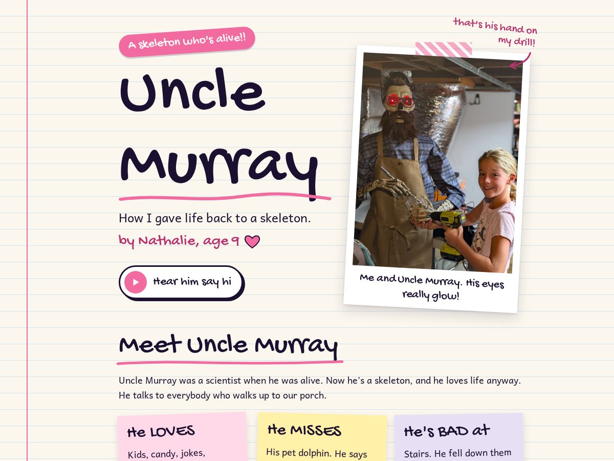 Landing-page snapshot of unclemurray.org