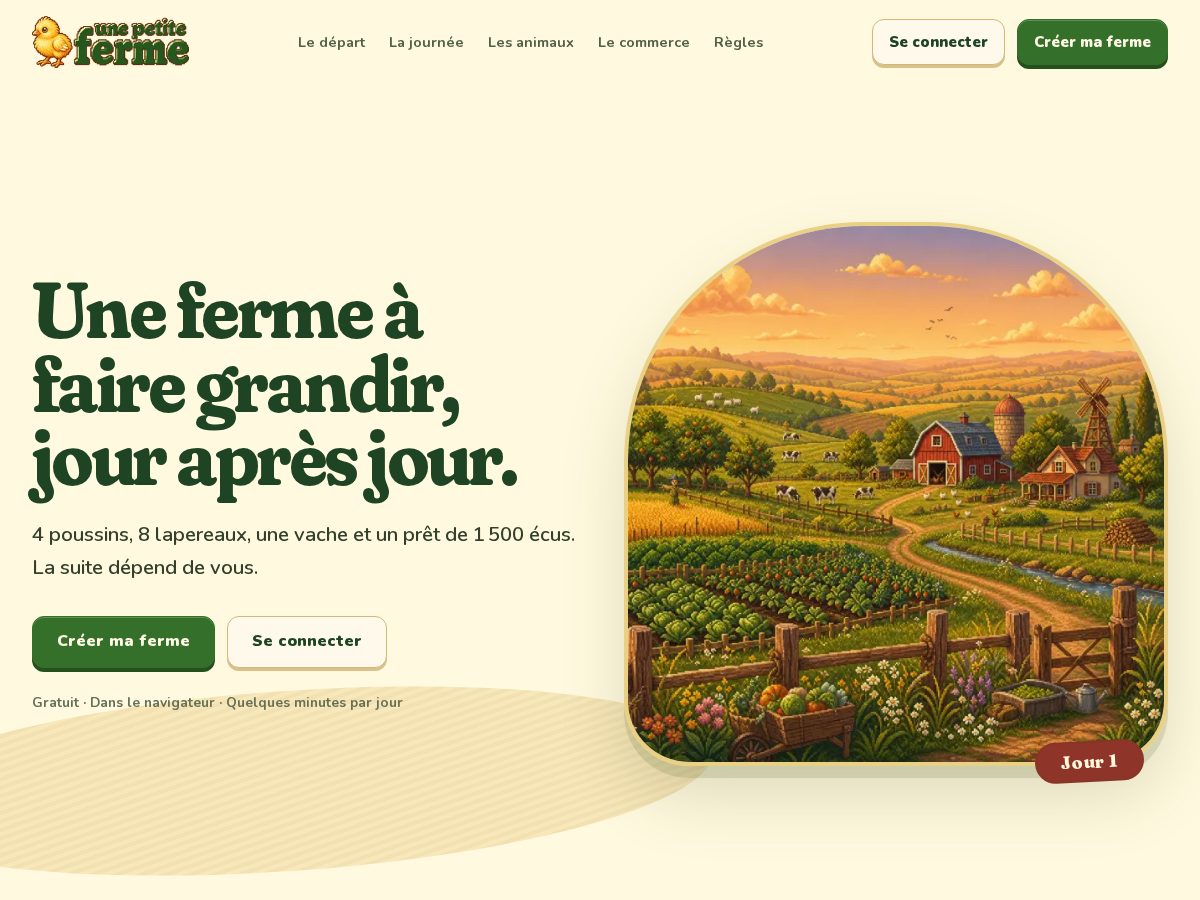 Landing-page snapshot of unepetiteferme.com