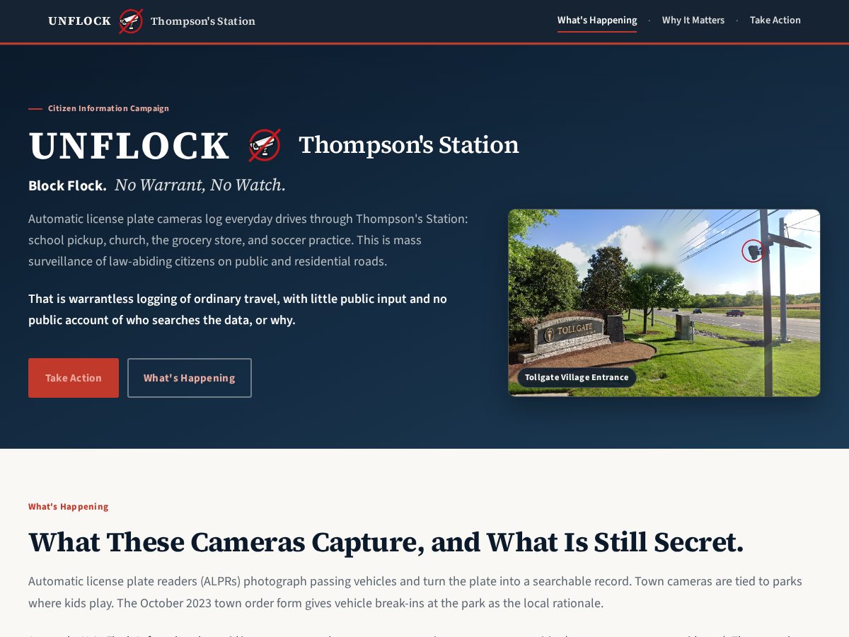 Landing-page snapshot of unflockts.com