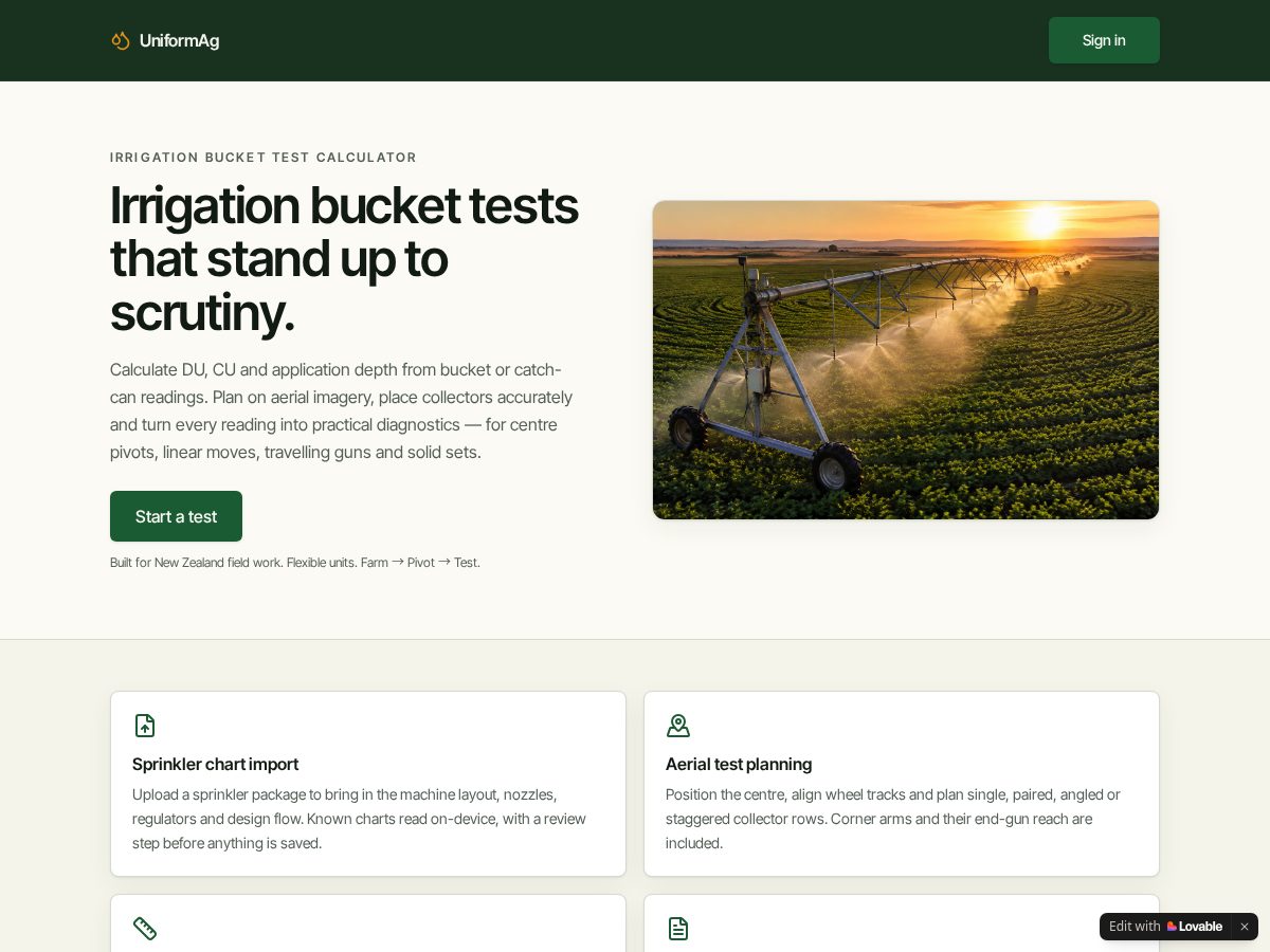 Landing-page snapshot of uniformag.app