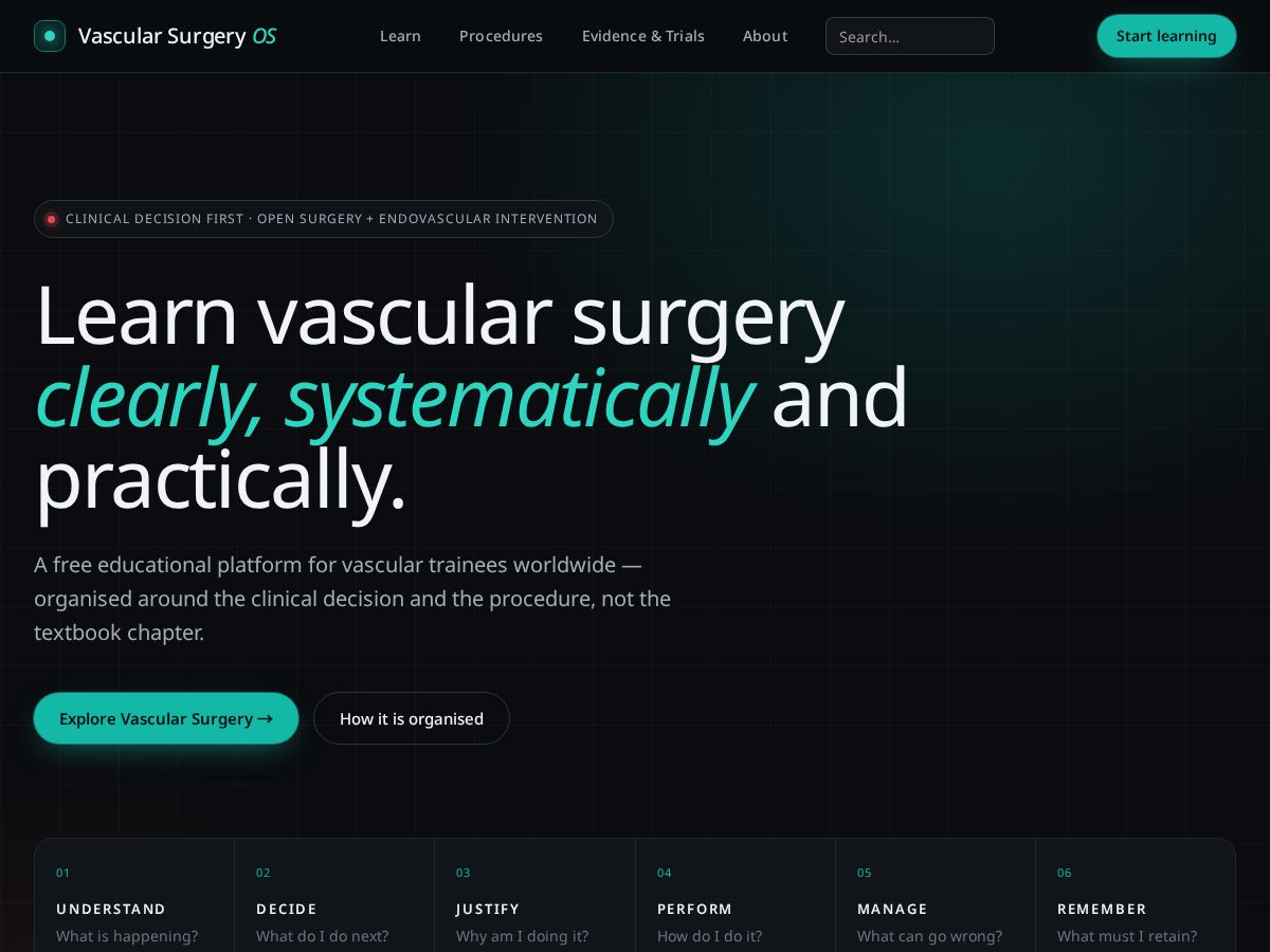Landing-page snapshot of vascularos.com