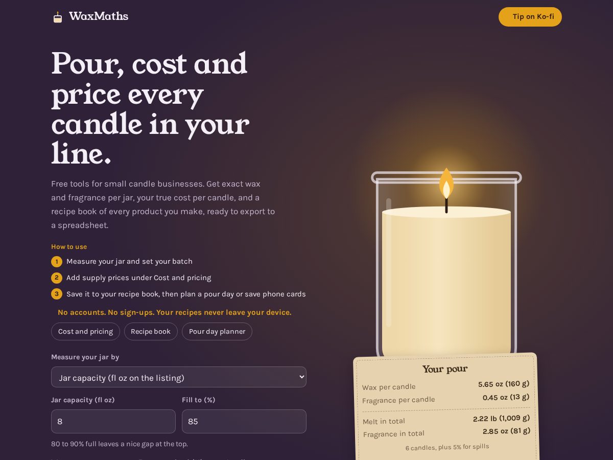 Landing-page snapshot of waxmaths.com